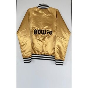 Catherine Fulmer XL Gold Satin‎ Bowie The Midas Touch Bomber Jacket Ribbed Rock